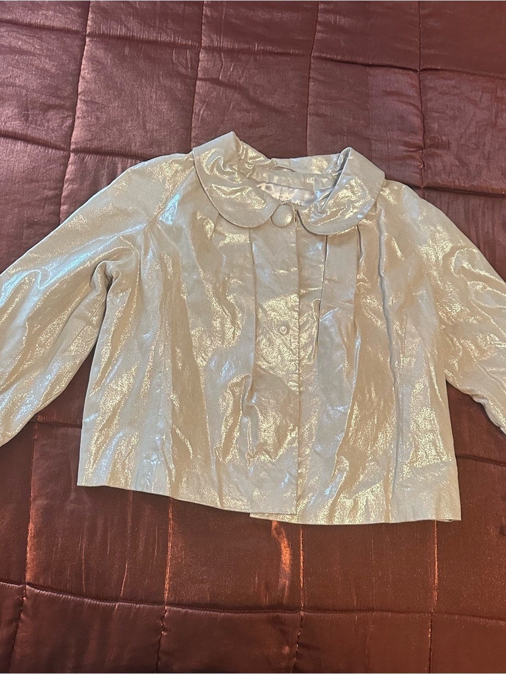 Genuine 100% leather LAL statement jacket in a beautiful pearl/iridescent finish